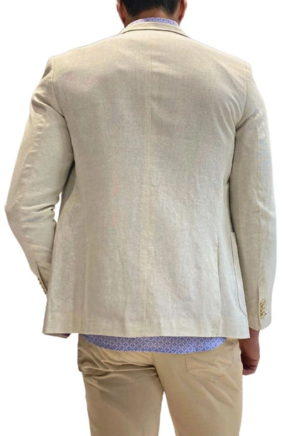 Tailorbyrd Solid Two-button Linen Blend Sport Coat In Natural