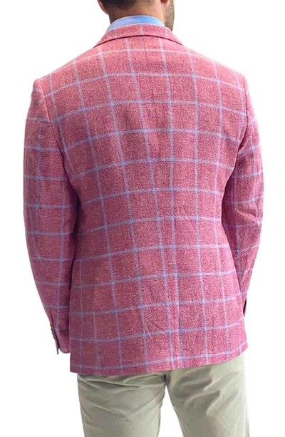 Tailorbyrd Windowpane Linen-blend Sportscoat In Nantucket Red