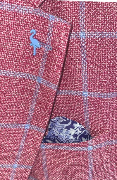Tailorbyrd Windowpane Linen-blend Sportscoat In Nantucket Red