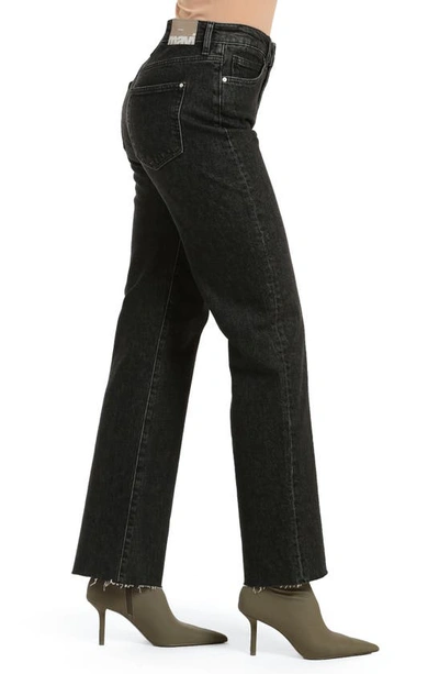 Shop Mavi Jeans Victoria High Waist Wide Leg Jeans In Black Brushed Recycle Blue