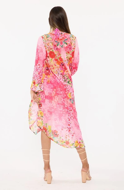 Ranee's Pink Floral Duster In Pink