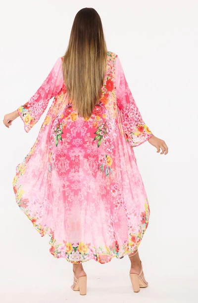 Ranee's Pink Floral Duster In Pink