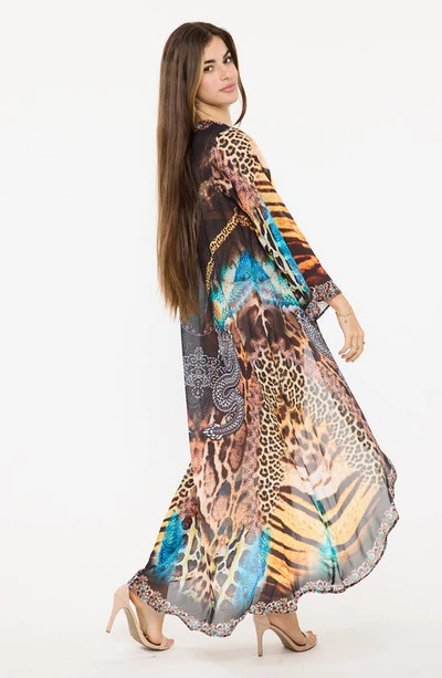 Ranee's Black Animal Duster In Black