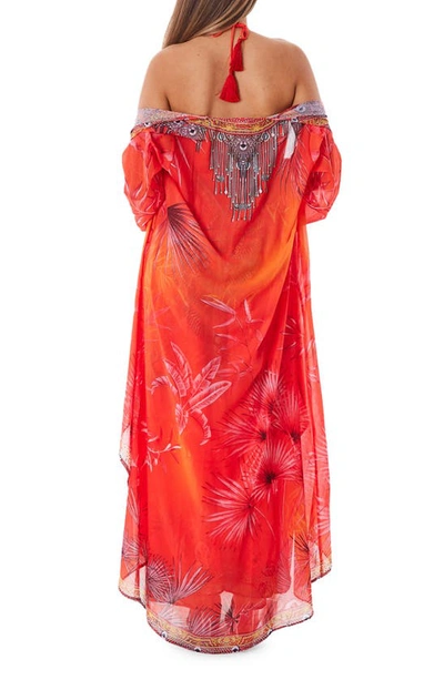 Ranee's Bright Orange Tropical Duster In Orange