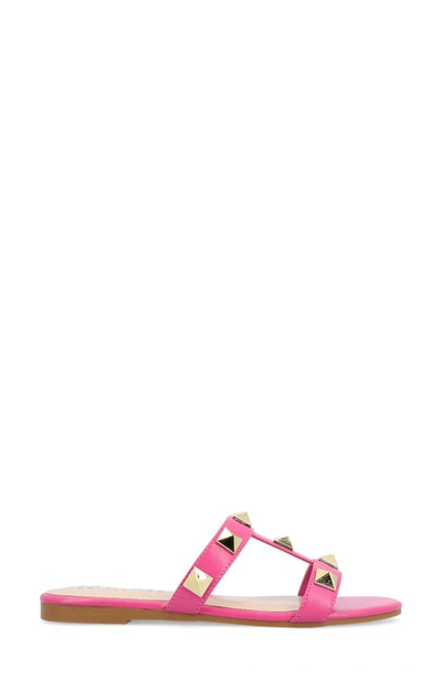 Shop Journee Collection Kendall Studded Tru Comfort Slide Sandal In Pink