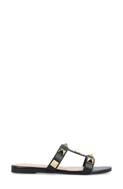 Shop Journee Collection Kendall Studded Tru Comfort Slide Sandal In Black