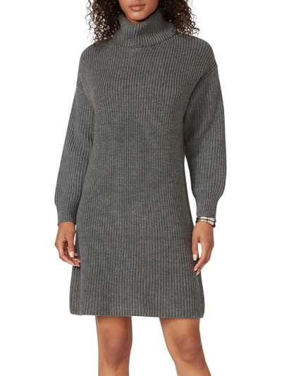Shop Karen Kane Blue Ice Womens Cowl Neck Mid Calf Sweaterdress In Grey