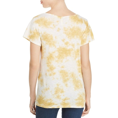 Shop Elan Womens Cut-out Tie-dye T-shirt In Yellow
