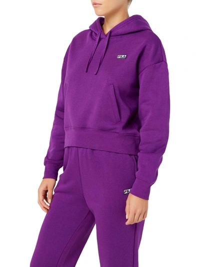 Shop Fila Marina Womens Fitness Activewear Hoodie In Purple