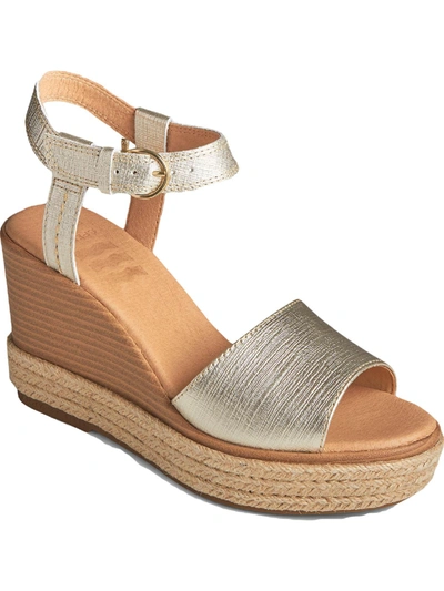 Shop Sperry Fairwater Womens Leather Ankle Strap Espadrilles In White