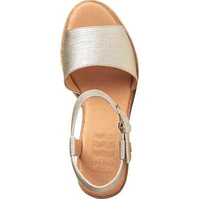 Shop Sperry Fairwater Womens Leather Ankle Strap Espadrilles In White