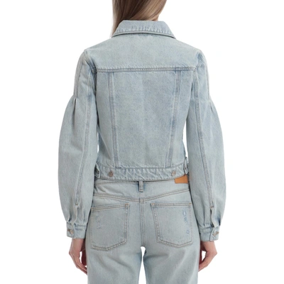 Shop Avec Les Filles Womens Lightweight Short Denim Jacket In Grey