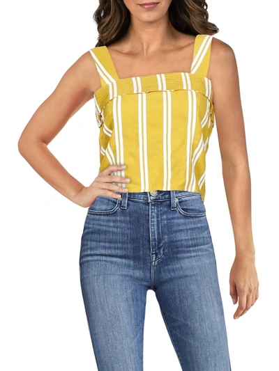 Shop Sancia Cibile Womens Tencel Blend Square Neck Crop Top In Yellow