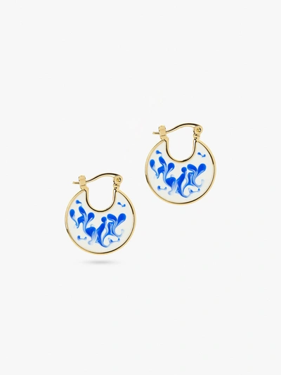 Shop Ana Luisa Enamel Earrings In Gold/blue