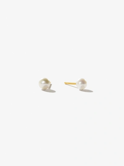 Shop Ana Luisa Pearl Stud Earrings In Gold Vermeil/sterling Silver/freshwater Pearls