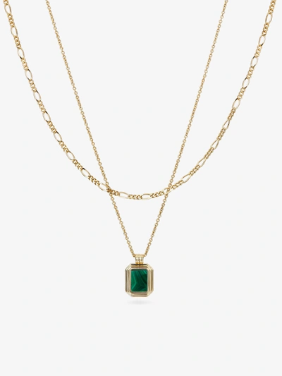 Shop Ana Luisa Layered Necklace Set In Gold/malachite