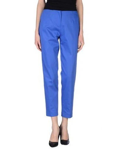 Shop Les Copains Casual Pants In Bright Blue