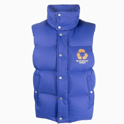 Shop Dsquared2 Blue Gilet One Life One Planet