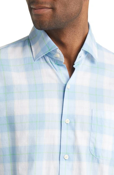 Shop Peter Millar Rosemont Plaid Button-up Shirt In Cottage Blue