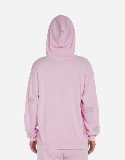 Lauren Moshi Harmony Crystal Pink Peace Love Skull In Peony Pink