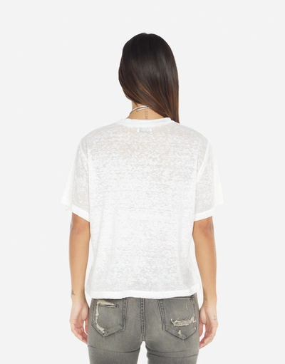 Lauren Moshi Linnea Pink Peace Love Skull In White Burnout