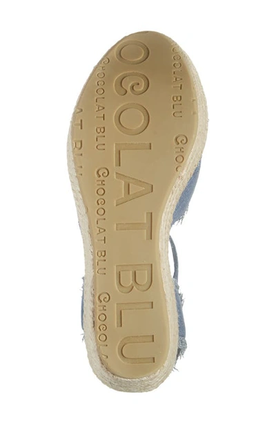 Chocolat Blu Wedge Espadrille Sandal In Denim Linen