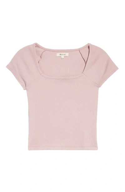 Shop Madewell Brightside Square Neck T-shirt In Warm Thistle