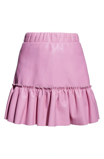 Shop As By Df Clementine Recycled Leather Blend Skirt In Paris Pink