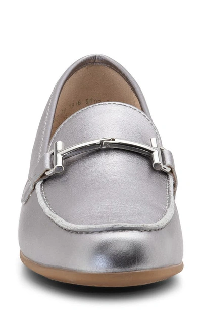 Shop Ara Kelowna Loafer In Silver Metallic Leather