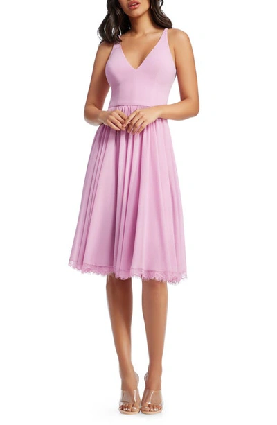 Dress The Population Alicia Lavender Midi Dress In Lavender