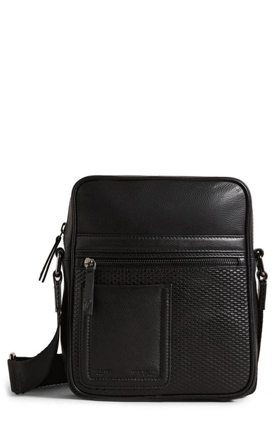Shop Ted Baker Canney Leather Flight Bag In Black