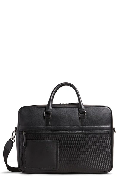 Ted Baker Canvess Textured Leather Briefcase In Black ModeSens