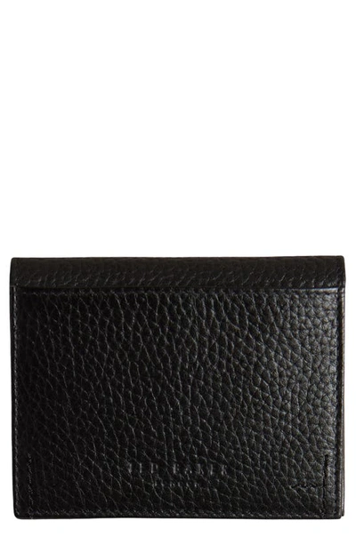 Shop Ted Baker Pannal Colour Leather Card Holder In Black
