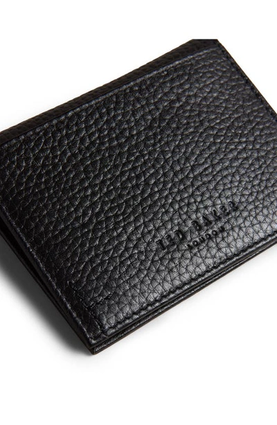 Shop Ted Baker Pannal Colour Leather Card Holder In Black