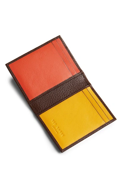 Shop Ted Baker London Pannal Colour Leather Card Holder In Brown