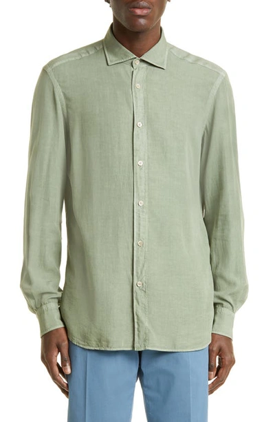 Shop Boglioli Lyocell Button-up Shirt In Dark Green