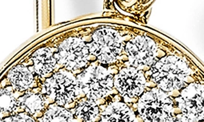 Shop Ippolita Stardust Pavé Diamond Flower Disc Drop Earrings In Green Gold