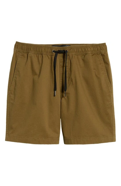 Shop Treasure & Bond Solid Deck Stretch Cotton Shorts In Olive Dark