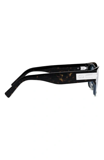 Shop Dior 'blacksuit Xl S2u 52mm Rectangular Sunglasses In Dark Havana / Blu Mirror