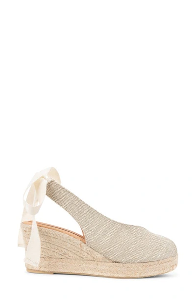 Patricia Green Dolce Espadrille Wedge Sandal In Natural Lurex