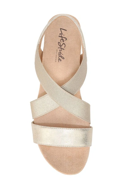 Shop Lifestride Delta Platform Wedge Sandal In Soft Gold