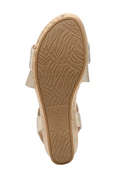 Shop Lifestride Delta Platform Wedge Sandal In Soft Gold