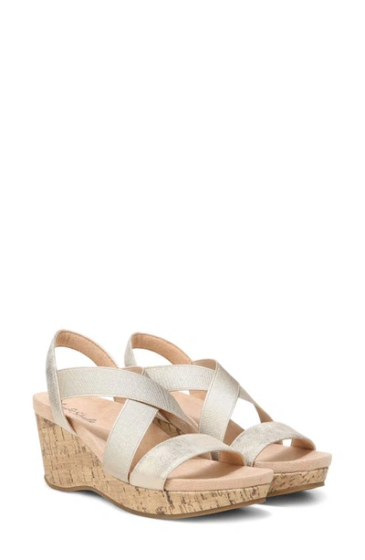 Shop Lifestride Delta Platform Wedge Sandal In Soft Gold