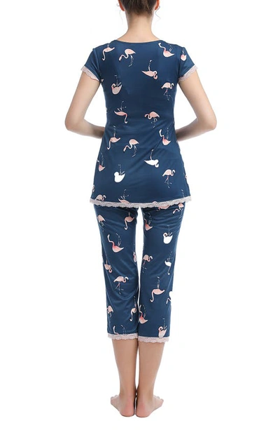 Kimi And Kai Kimi & Kai Addison Nursing/maternity Pajamas In Denim Blue