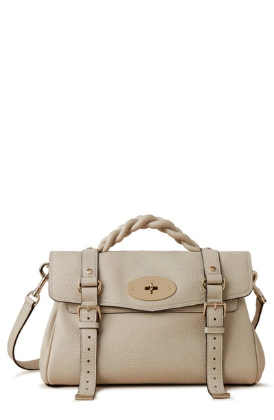 Shop Mulberry Alexa Leather Satchel In Chalk