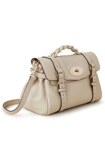 Shop Mulberry Alexa Leather Satchel In Chalk