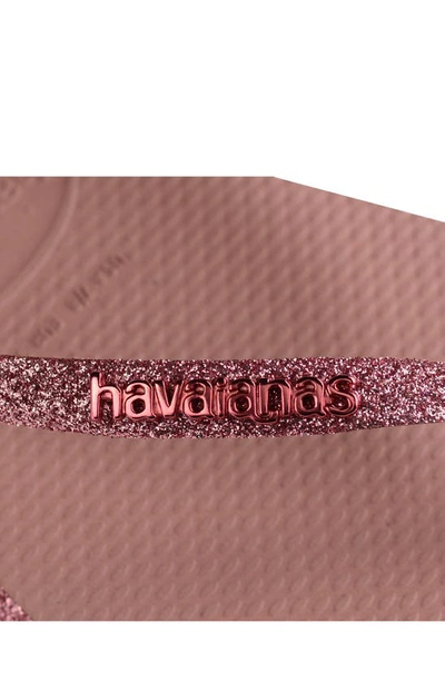 Shop Havaianas Slim Sparkle Flip Flop In Crocus Rs/ Gldn Blush