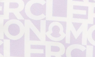 Shop Moncler Kids' Alose Hooded Logo Print Jacket In Purple Print