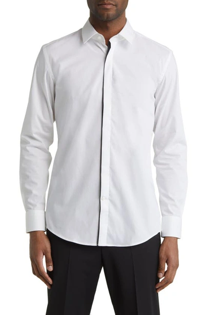 Shop Hugo Boss Hank Party Slim Fit Dress Shirt In White