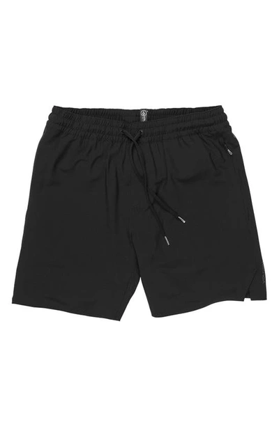 Shop Volcom Frickin' Ascender Drawstring Shorts In Black